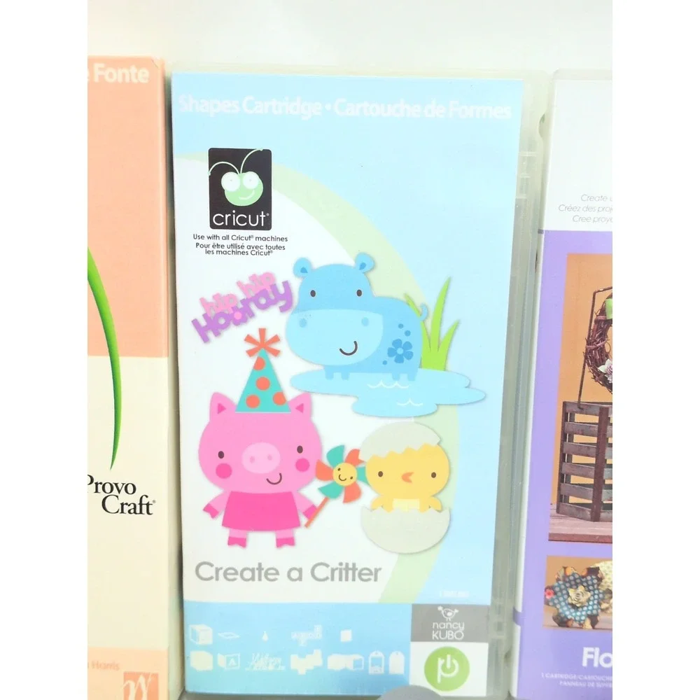 Cricut Provo Craft Cartridge Lot Beach Team Spirit Jasmine Font Flower Blades